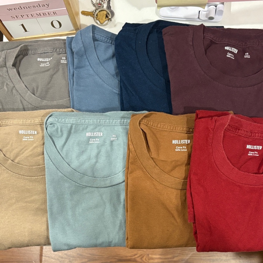 Hollister Men's Short Sleeve Tees - Blue, Red, Brown, and More